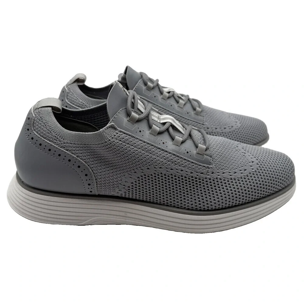 Bruno Marc Knit Oxford Men's Shoes Sz 12 Gray Wingtip Brogue Excellent Condition